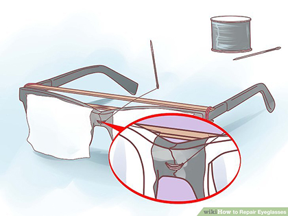 Как отремонтировать оправу с помощью ниток?